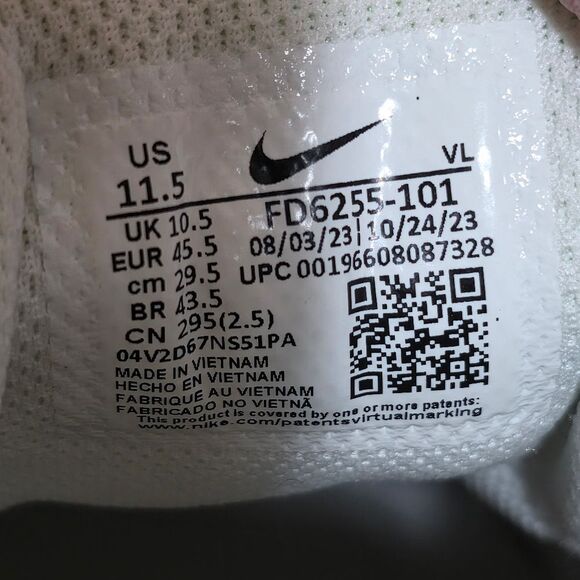 Nike Alpha Huarache Elite 4 Low MCS Baseball Cleats White Black FD6255-101 11.5 - Picture 7 of 7